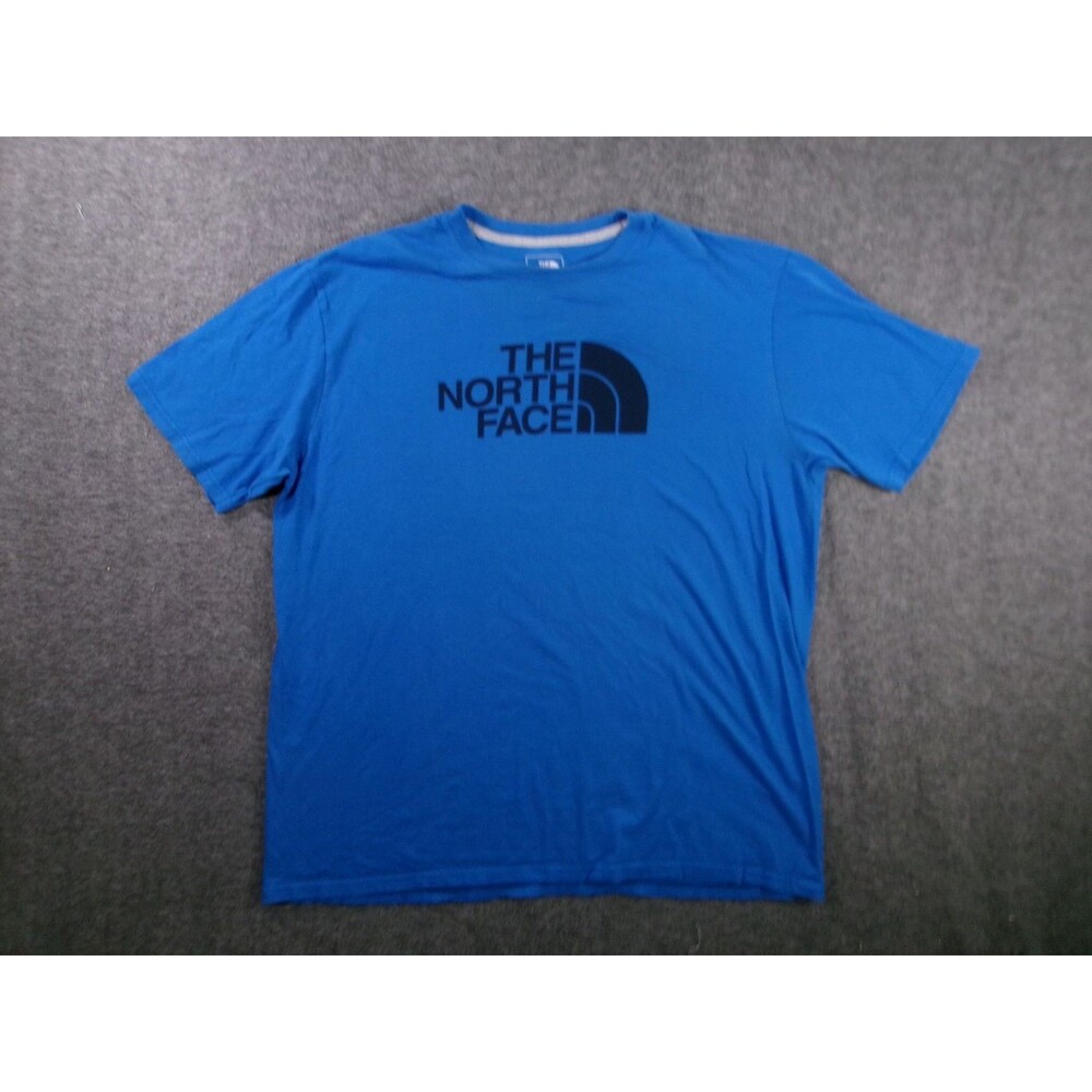 The North Face Shirt Men Extra Large Blue Classic Fit Logo Short Sleeve Causal